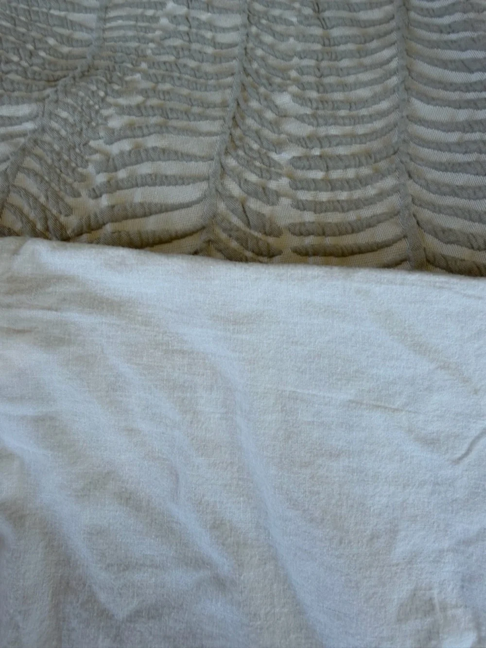 West Elm Trailing Fern Matelasse 2-Piece King Size Duvet Cover Set Celedon GUC